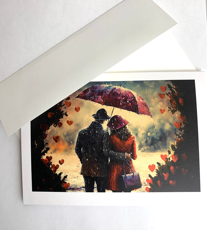 Romance in the Rain - Greeting & Note Cards Edgecomb Potters