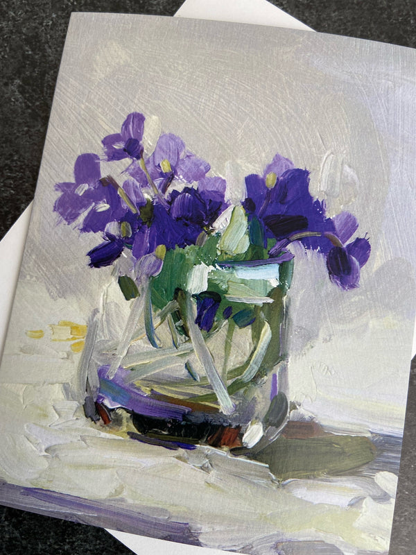 Violets II Greeting Card - Greeting & Note Cards Edgecomb Potters